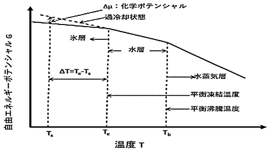 図8 物質の自由エネルギーと温度の関係
